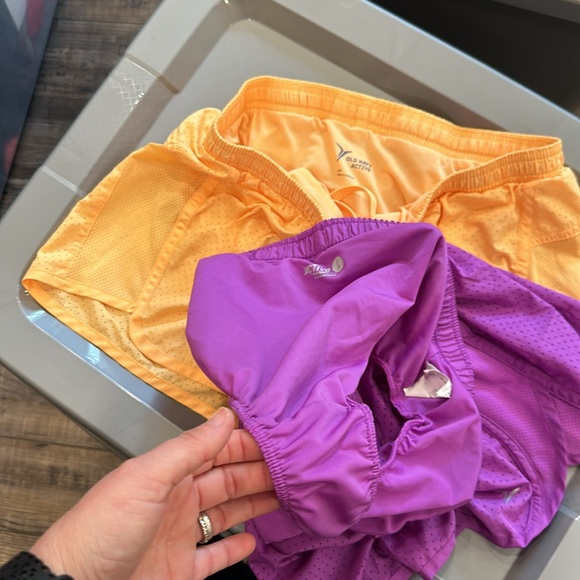 New Old Navy Purple & Orange pair of active shorts - Picture 3 of 4
